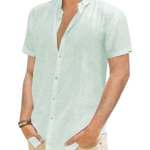 Men’s casual, linen-style shirt, size M